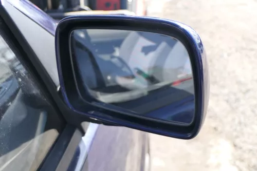 VW Polo 6N manueller manuell Spiegel Außenspiegel rechts mit Glas blau LB5N (167864)