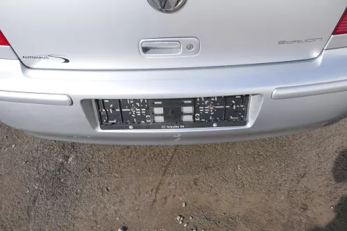 VW Polo 6N2 Stoßstange hinten Heckstoßstange Stoßfänger silber LA7W (167873)