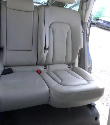 Q7 4L Sitz Rücksitz hinten links + mitte grau achatgrau Leder Sitzheizung Gurt (168009)