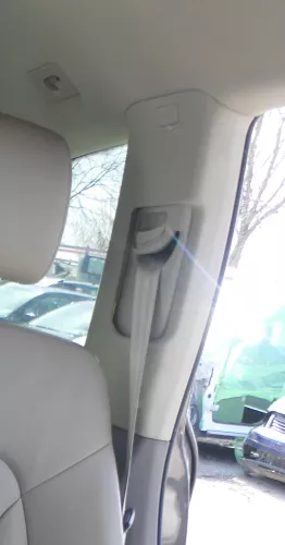 Q7 4L C-Säulen Verkleidung hinten links oben Abdeckung um Gurt lichtgrau grau (168119)