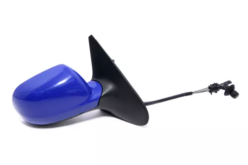 VW Polo 6N2 manueller Spiegel Außenspiegel rechts außen blau LA5C (169239)