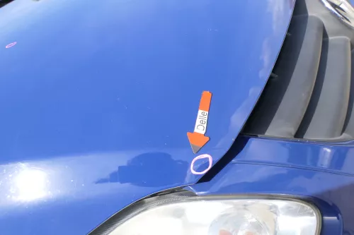 VW Fox 5Z Motorhaube Klappe vorn vorne blau LL5M Haube (169906)