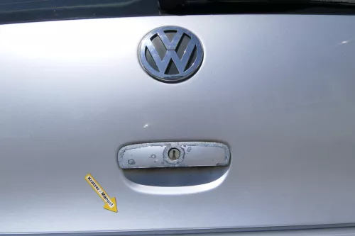 VW Polo 9N Fun Heckklappe Kofferraumklappe Klappe hinten silber LA7W metall (170120)