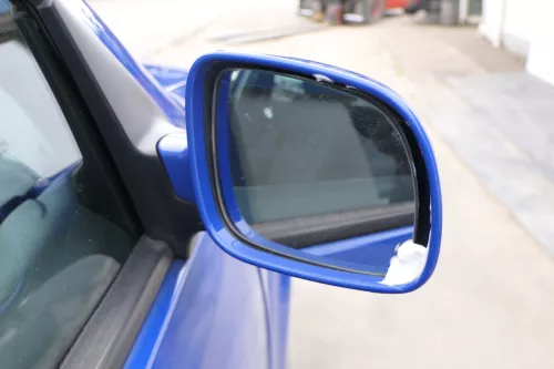 VW Golf 4 Bora manueller Spiegel vorne rechts Außenspiegel blau LW5Z (170183)