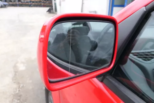 VW Polo 6N elektrischer Spiegel Außenspiegel links außen mit Glas rot LP3G (170227)