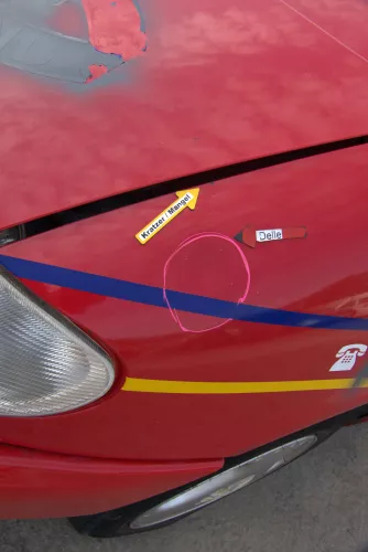 VW Sharan 7M Kotflügel links vorne rot bis ca. Ende 1999 passend - Mängel (170298)