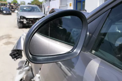 Seat Ibiza 6L mechanischer manuell Spiegel Außenspiegel links grau LS7U (170350)