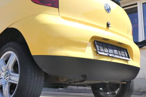 VW Fox 5Z Stoßstange hinten Stoßfänger gelb LY1C (170409)