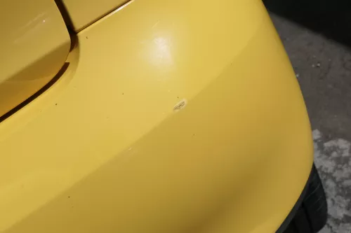 VW Fox 5Z Stoßstange hinten Stoßfänger gelb LY1C (170409)