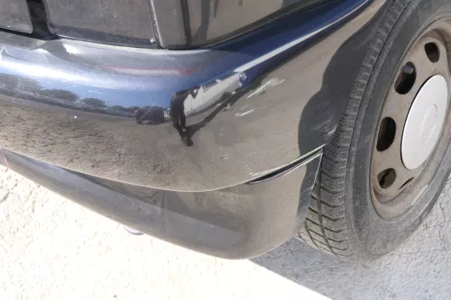 VW Polo 6N Stoßstange hinten 2-geteilte Heckstoßstange schwarz LC9Z Stoßfänger (170770)