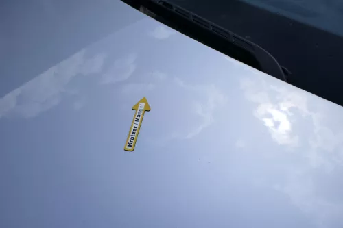 A3 8P Motorhaube Haube Klappe vorn vorne grau LX7W silber  - MÄNGEL KNICK (170781)