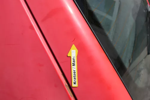 VW Polo 6N Heckklappe Klappe hinten Kofferraumklappe mit Scheibe rot LP3G (171172)