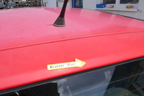 VW Polo 6N Heckklappe Klappe hinten Kofferraumklappe mit Scheibe rot LP3G (171172)