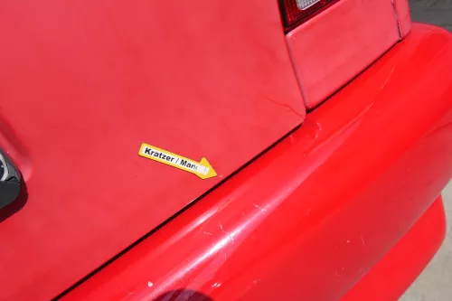 VW Polo 6N Heckklappe Klappe hinten Kofferraumklappe mit Scheibe rot LP3G (171172)