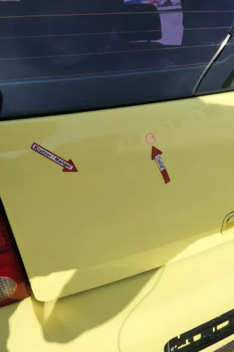 VW Lupo 6X Heckklappe Klappe Kofferraumklappe Scheibe gelb LD1B Spoiler Tuning (171244)