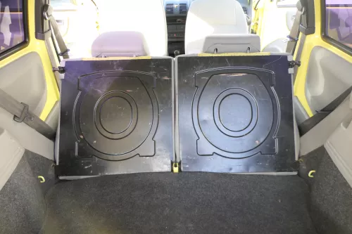 VW Lupo Seat Arosa Sitz Rückbank Sitzfläche für Kopfstützen gelb grau (171251)