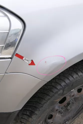 VW Fox Kotflügel vorne links silber LA7W grau (171258)