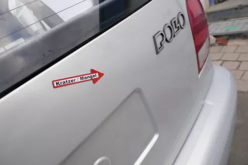 VW Polo 6N Heckklappe Klappe hinten Kofferraumklappe mit Scheibe silber LB7Z (171405)