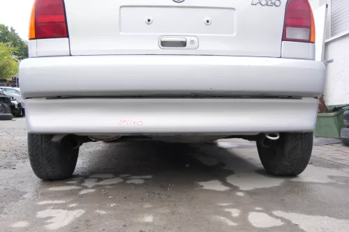 VW Polo 6N Stoßstange hinten 2-geteilte Heckstoßstange silber LB7Z Stoßfänger