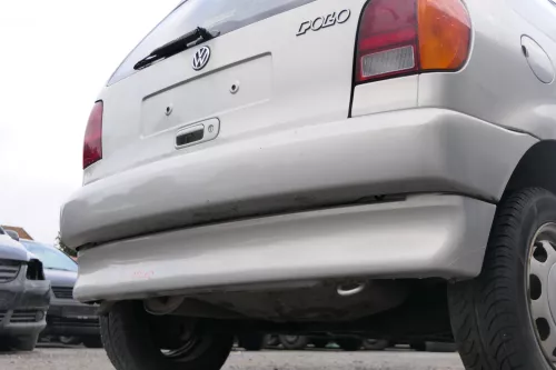 VW Polo 6N Stoßstange hinten 2-geteilte Heckstoßstange silber LB7Z Stoßfänger (171406)