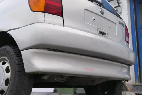 VW Polo 6N Stoßstange hinten 2-geteilte Heckstoßstange silber LB7Z Stoßfänger (171406)