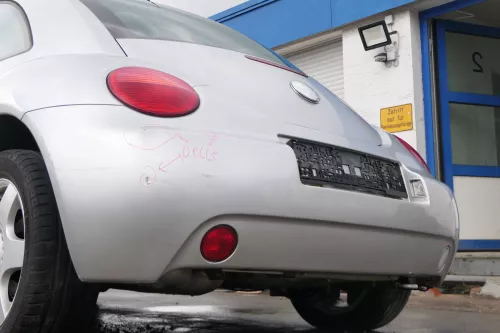 VW New Beetle 9C Stoßstange hinten Stoßfänger grau silber LG9R Heckstoßfänger (171732)