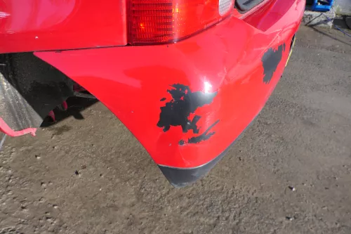 VW Lupo Stoßstange hinten Heckstoßstange Stoßfänger rot LY3D (173843)