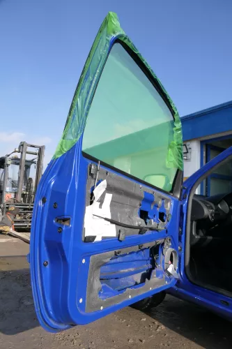 VW Lupo Seat Arosa Tür vorne links Fahrertür blau LW5Z (mechanischer FH) (173907)