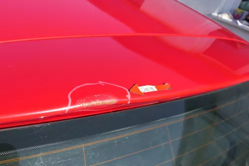 VW Golf 5 V Heckklappe hinten Kofferraumklappe + Scheibe rot LY3D - Delle (174003)