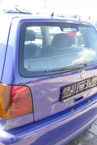 VW Polo 6N Heckklappe Klappe hinten Kofferraumklappe mit Scheibe blau LD5D (174807)