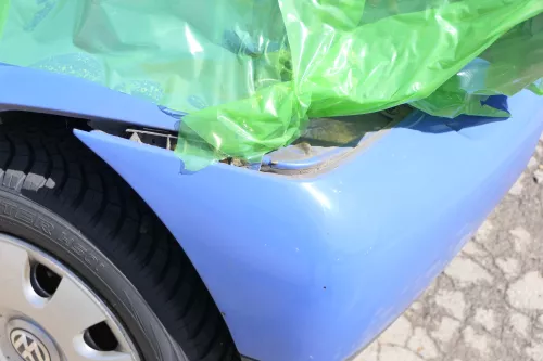 VW Lupo Stoßstange hinten Heckstoßstange Stoßfänger blau LR5A (175483)