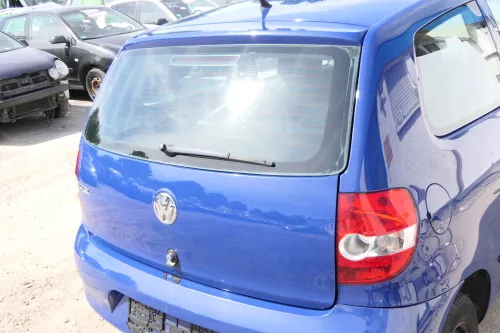 VW Fox 5Z Heckklappe Kofferraumklappe Klappe hinten + Scheibe blau LL5M (175503)