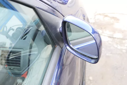 Skoda Fabia 6Y mechanischer Spiegel Außenspiegel rechts blau LF5U Glas (175733)