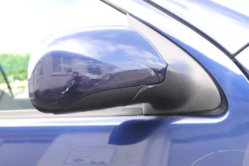 Skoda Fabia 6Y mechanischer Spiegel Außenspiegel rechts blau LF5U Glas (175733)