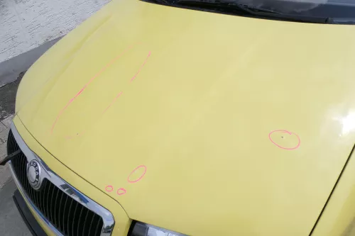 Skoda Fabia 6Y Motorhaube Klappe vorne gelb LF1R vorn     (OHNEgrill!) (175762)