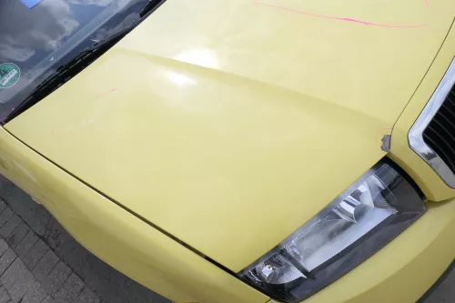 Skoda Fabia 6Y Motorhaube Klappe vorne gelb LF1R vorn     (OHNEgrill!) (175762)