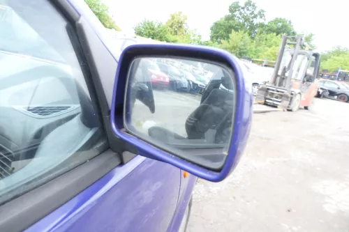 VW Polo 6N mechanisch manuell Spiegel Außenspiegel rechts blau LD5D (175888)