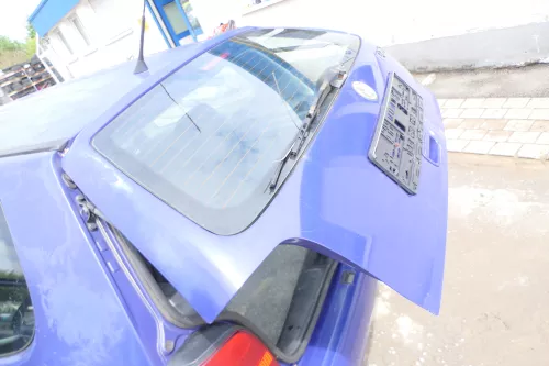 VW Polo 6N Heckklappe Klappe hinten Kofferraumklappe mit Scheibe blau LD5D (175893)