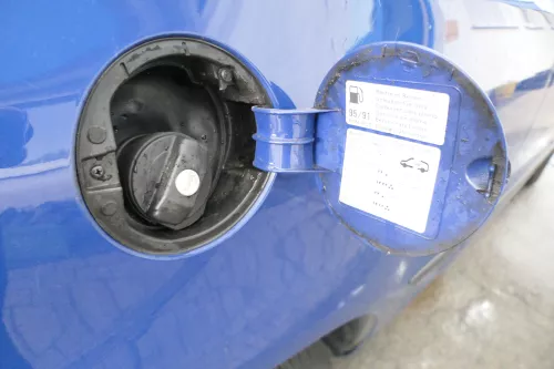 VW Fox 5Z Tankdeckel Klappe Tankklappe Deckel Tank blau LL5M (176378)