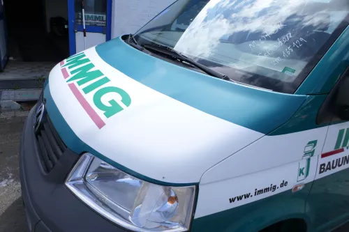 VW T5 Multivan Motorhaube Haube Klappe vorne grün weiß (176438)