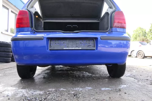 VW Polo 6N2 Stoßstange hinten Heckstoßstange Stoßfänger blau LA5C surf