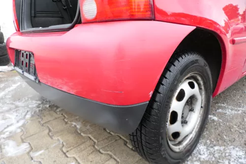 VW Lupo Stoßstange hinten Heckstoßstange Stoßfänger rot LP3G (177055)