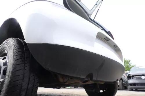 VW Fox 5Z Stoßstange hinten Stoßfänger silber LA7W Heckstoßstange Bilder!! (177670)