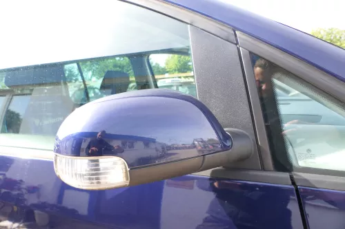 VW Touran 1T elektrischer Spiegel Außenspiegel beheizt rechts blau LB5N + Glas (177784)