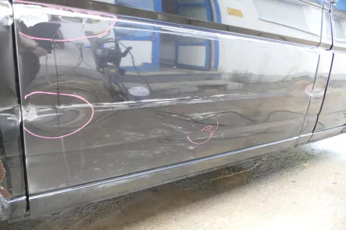 T4 Transporter Tür rechts Schiebetür mit Scheibe Multivan Caravelle schwarz LC9Z (177904)