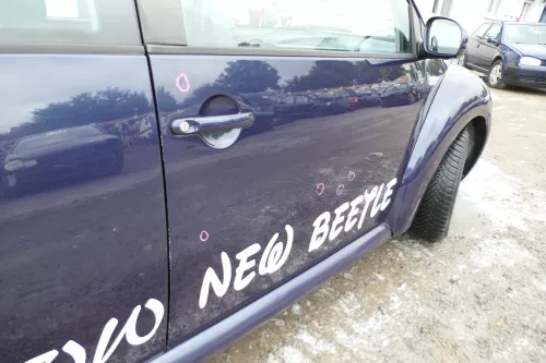 VW New Beetle 1C 9C Tür vorne rechts Beifahrertür blau LG5T -OHNE Anbauteil (178012)