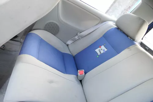 Polo 6N 6N2 Sitz Sitze hinten Rückbank Kopfstützen Lehne klappbar teil grau blau
