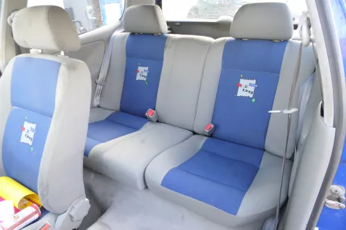 Polo 6N 6N2 Sitz Sitze hinten Rückbank Kopfstützen Lehne klappbar teil grau blau (178385)