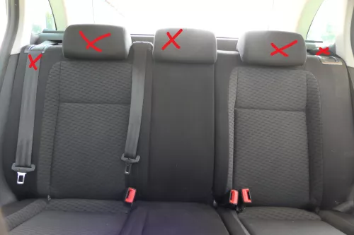 NUR LEHNE Fabia 5J 5itz Sitze hinten Rückbank Rücksitzbank 3 Punkt Gurt Isofix