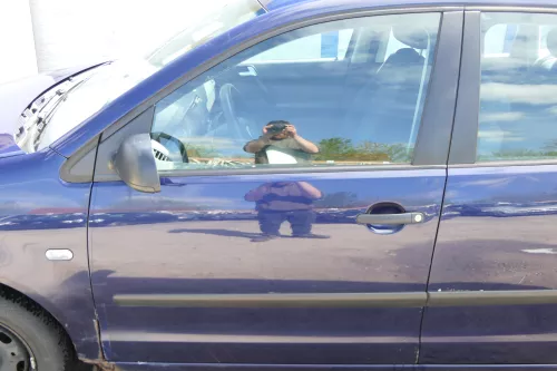 VW Polo 9N 9N3 Tür vorne links Fahrertür 4/5-Türer blau LB5N ohneAnbauteile